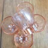 5 verres à liqueur rosaline