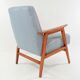 Fauteuil Lune pieds de poule bleu