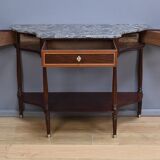 Console in mahogany and marble, Louis XVI period – late 18th century.