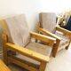 Pair of Scandinavian pine armchairs, 1970
