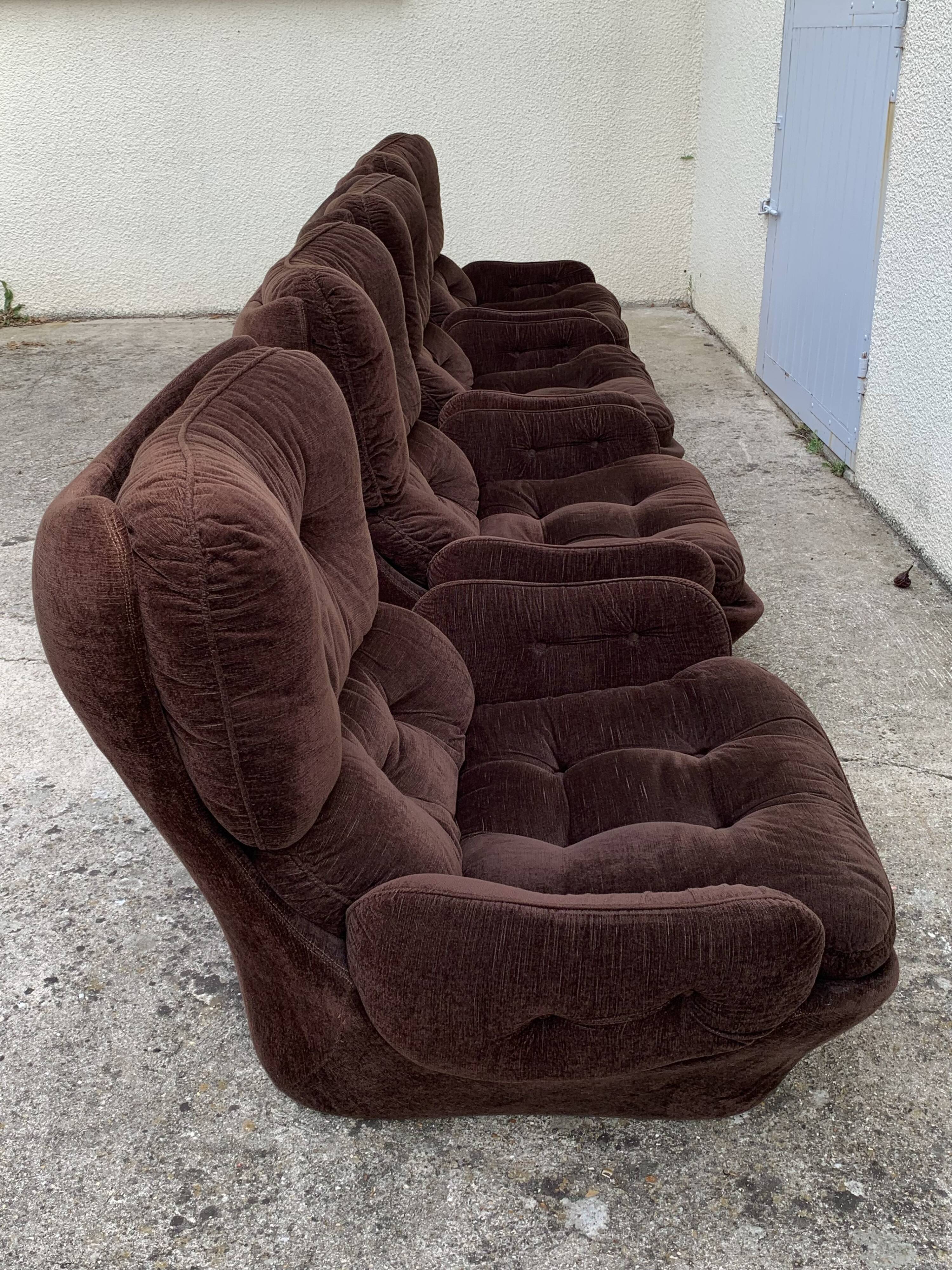 Space age 1970 beka armchairs and ottomans