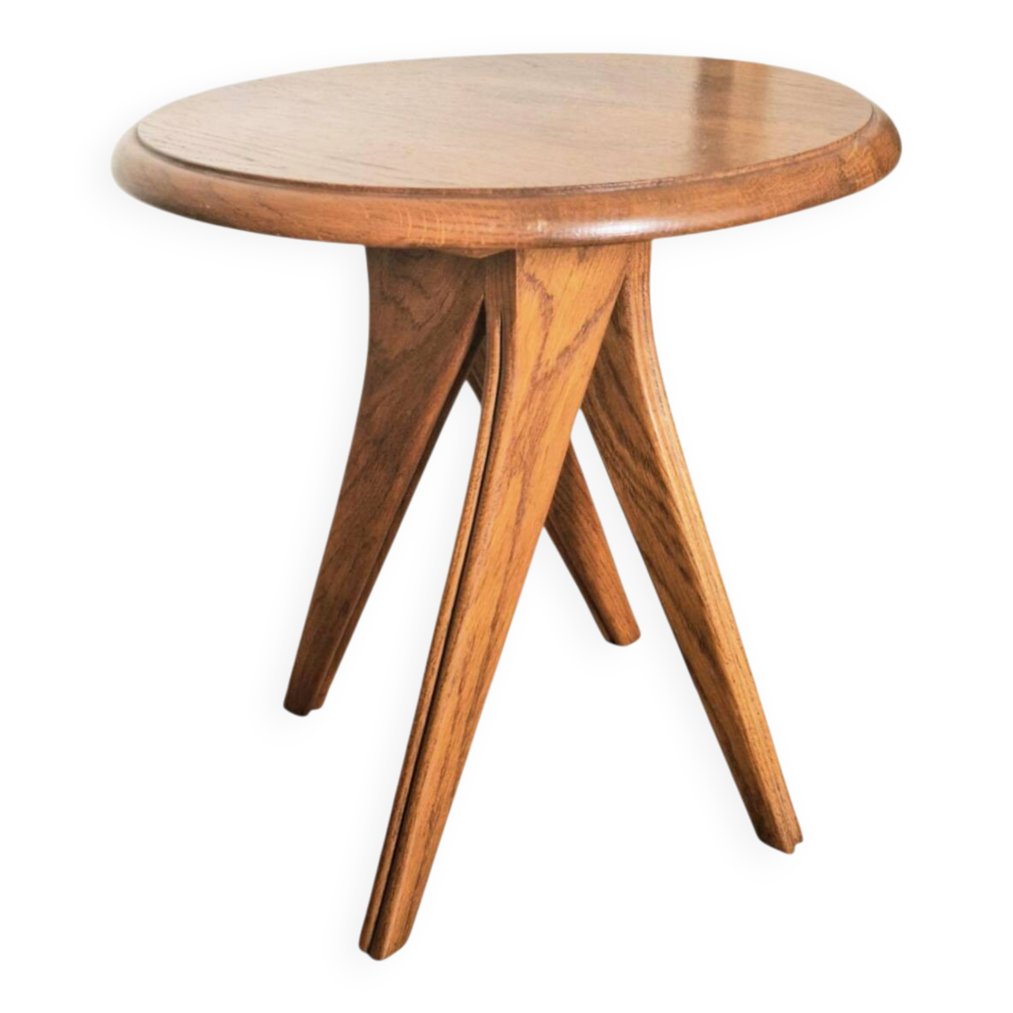 Solid oak side table – Scandinavian design from the 1950s