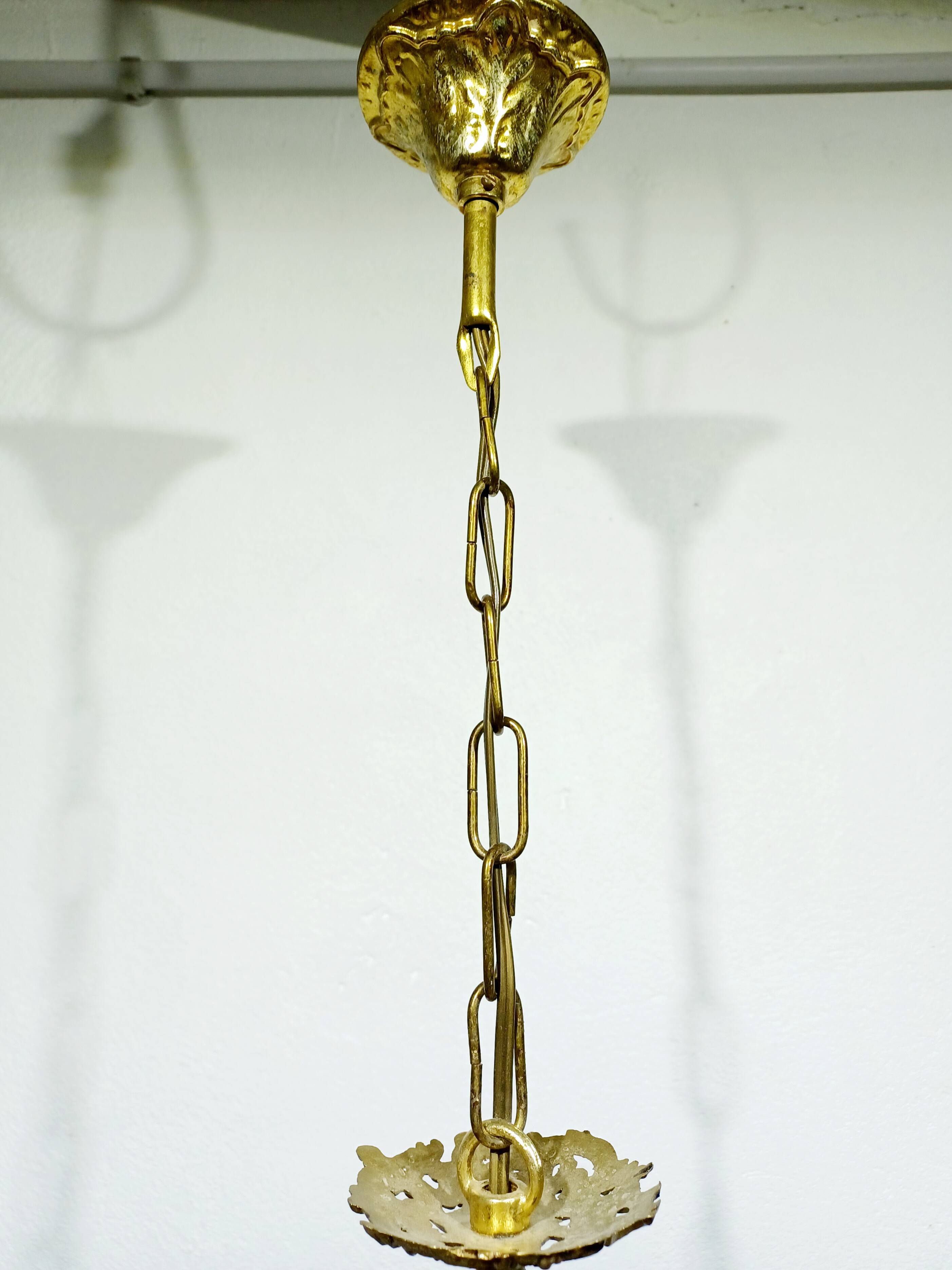 5-light Louis XV bronze and brass chandelier