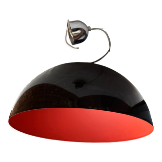 Suspension demie sphère noire et rouge Mathias
