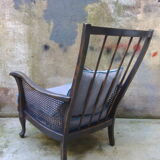 1950s vintage wooden armchair and caning