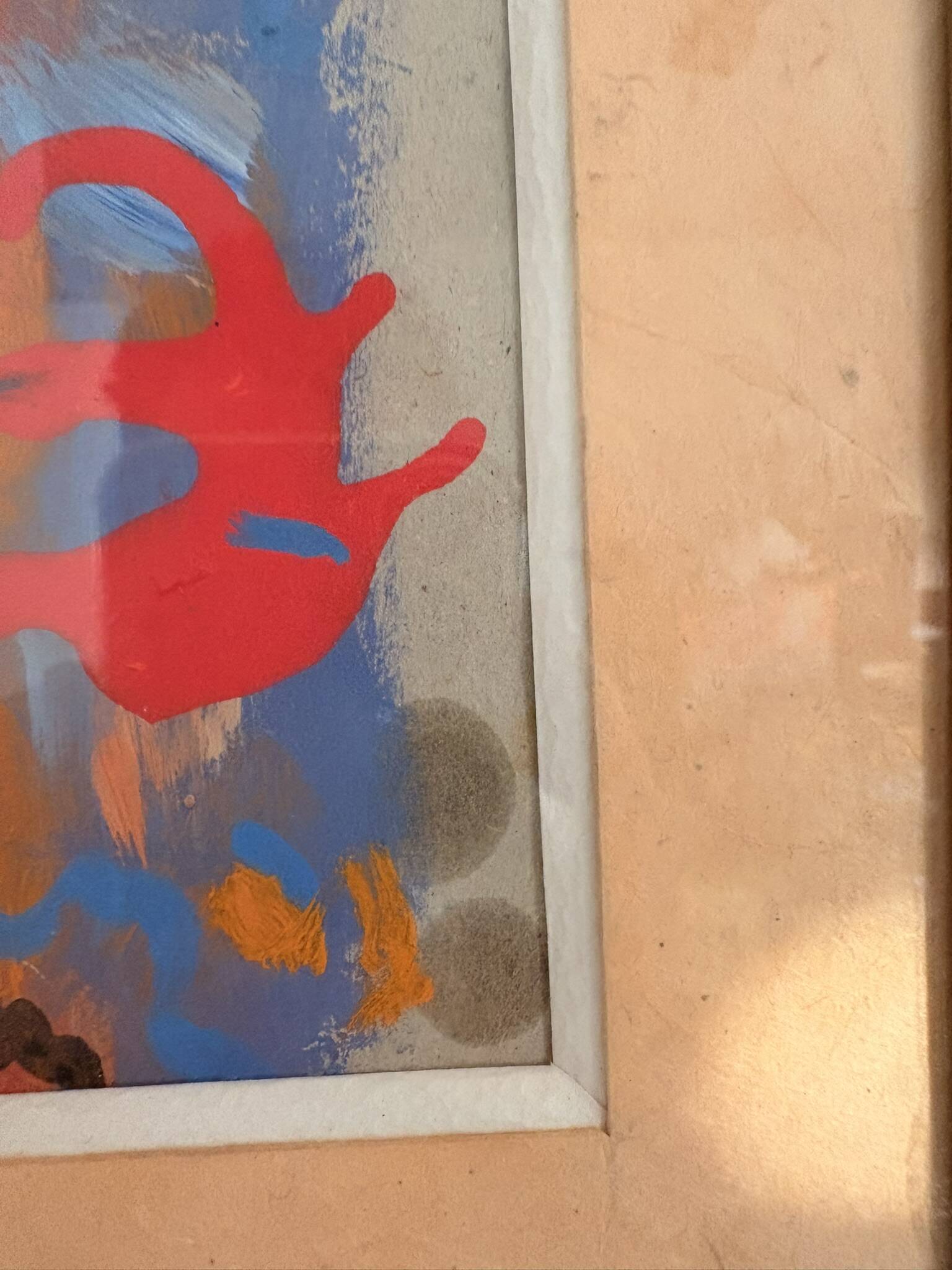 Framed Paper Painting WILLIAM BRUI contemporary abstract modernism