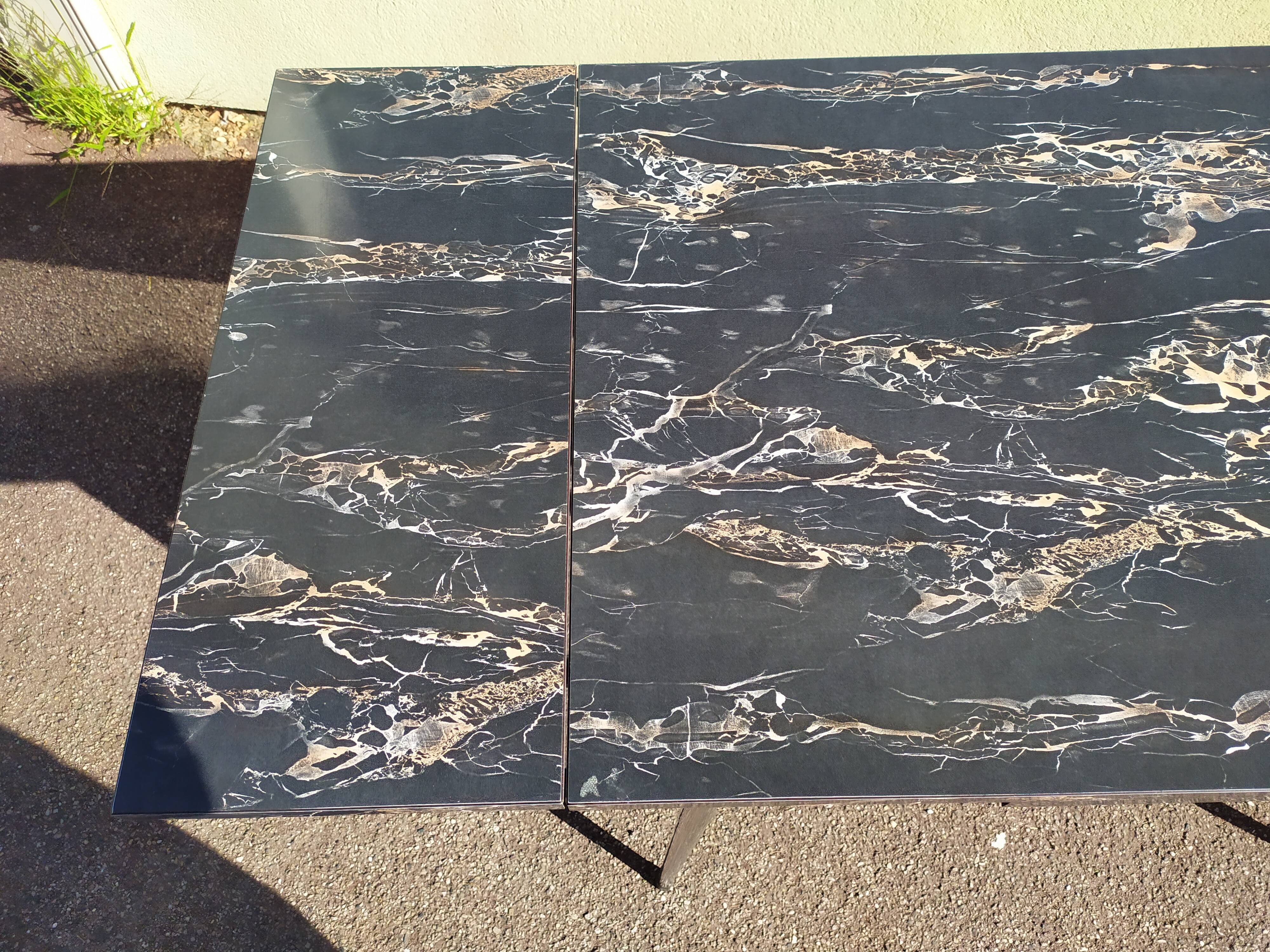 Formica black marble dining table - 1960 - Supermatic - vintage