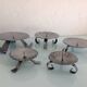 Suite of five candlesticks in brushed metal / vintage 60s-70s