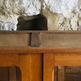 Glass bookcase with compass feet - vintage 1960