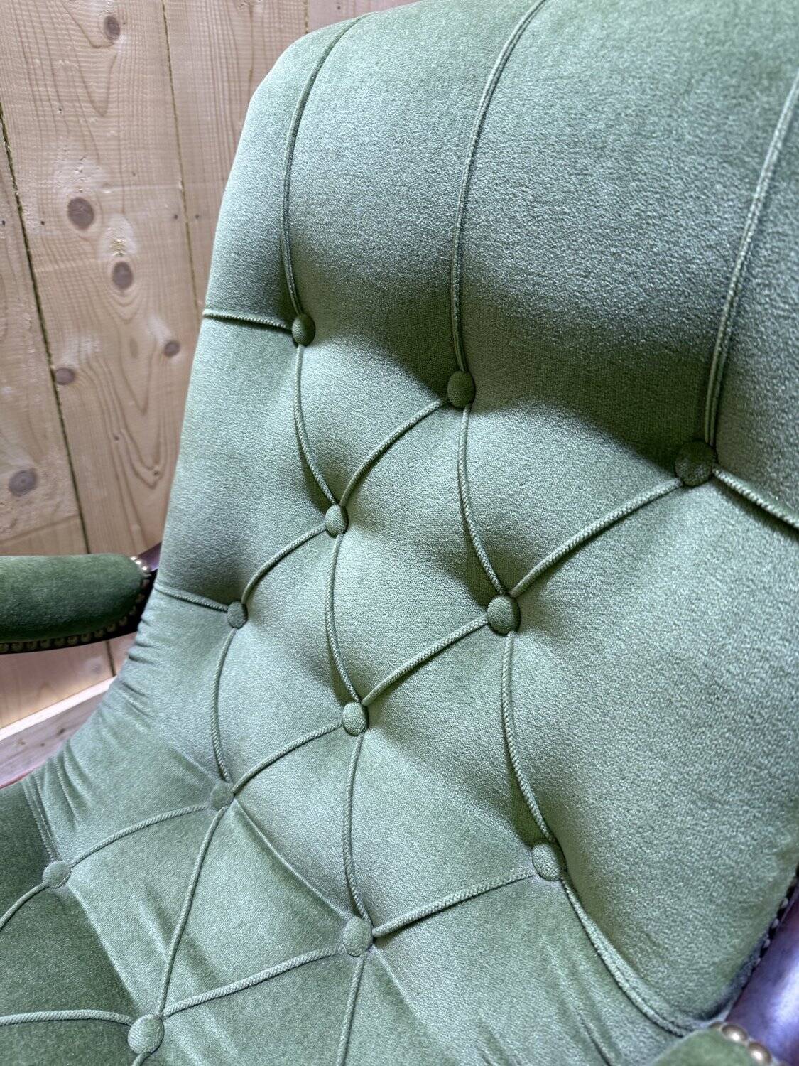 Pair of English Chesterfield armchairs