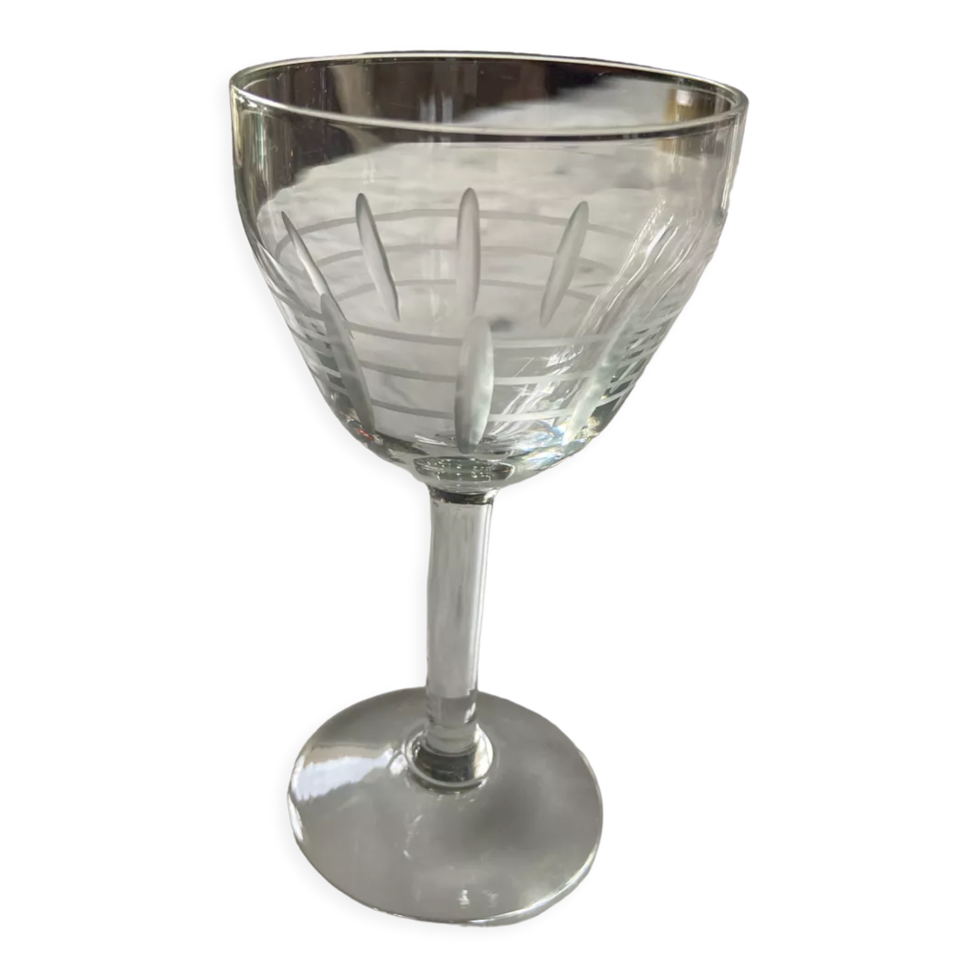 Set of 10 art deco cut glasses