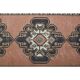 Vintage Turkish Oushak handmade wool cotton brown runner rug 143x347