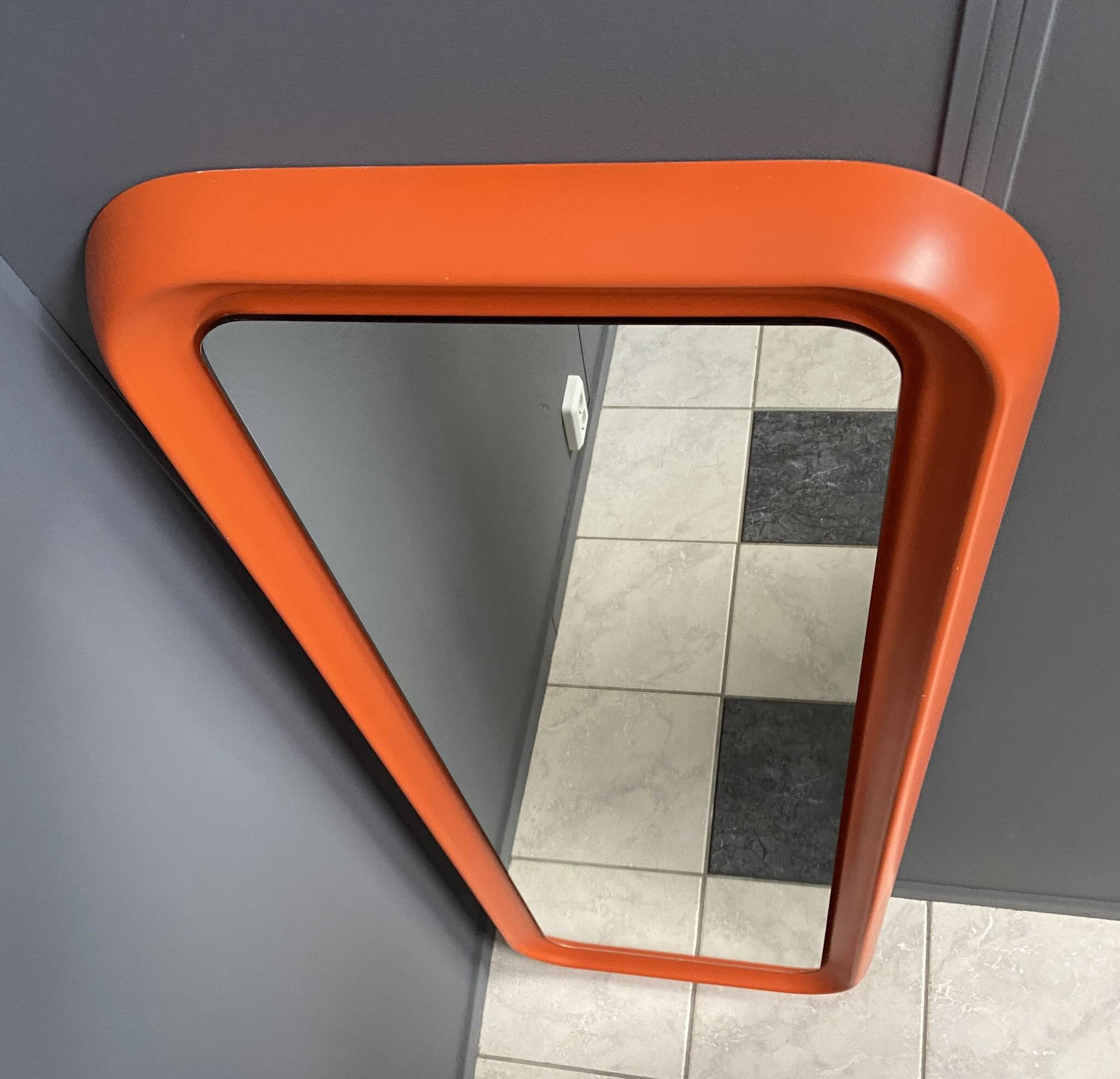 XXL orange Quadro mirror by Schönbuch 1970s