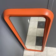 XXL orange Quadro mirror by Schönbuch 1970s