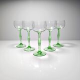 5x Art Nouveau wine glasses handmade - Peter Behrens Style 1900