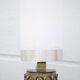 Lampe vintage, lampe en verre signé Robert de Schuytener, lampe de chevet, lampe à poser