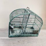 Water green patinated metal cage