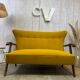 Yellow velvet sofa