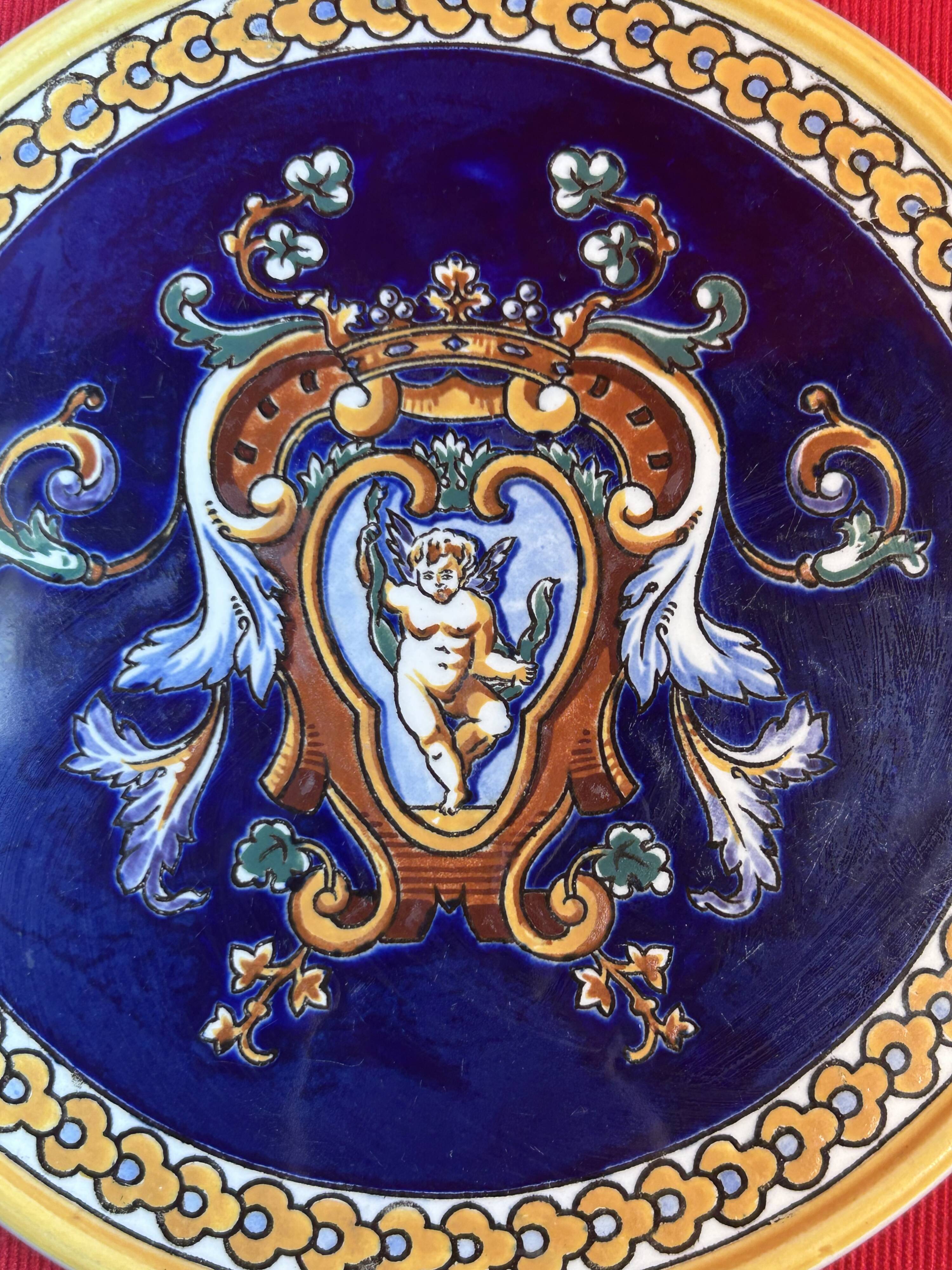 Gien trivet - Renaissance, Putti - diameter 21 cm