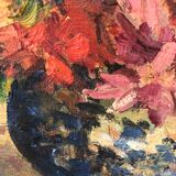 Tableau avec cadre huile sur toile nature morte