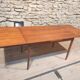 Table vintage scandinave en teck avec deux rallonges