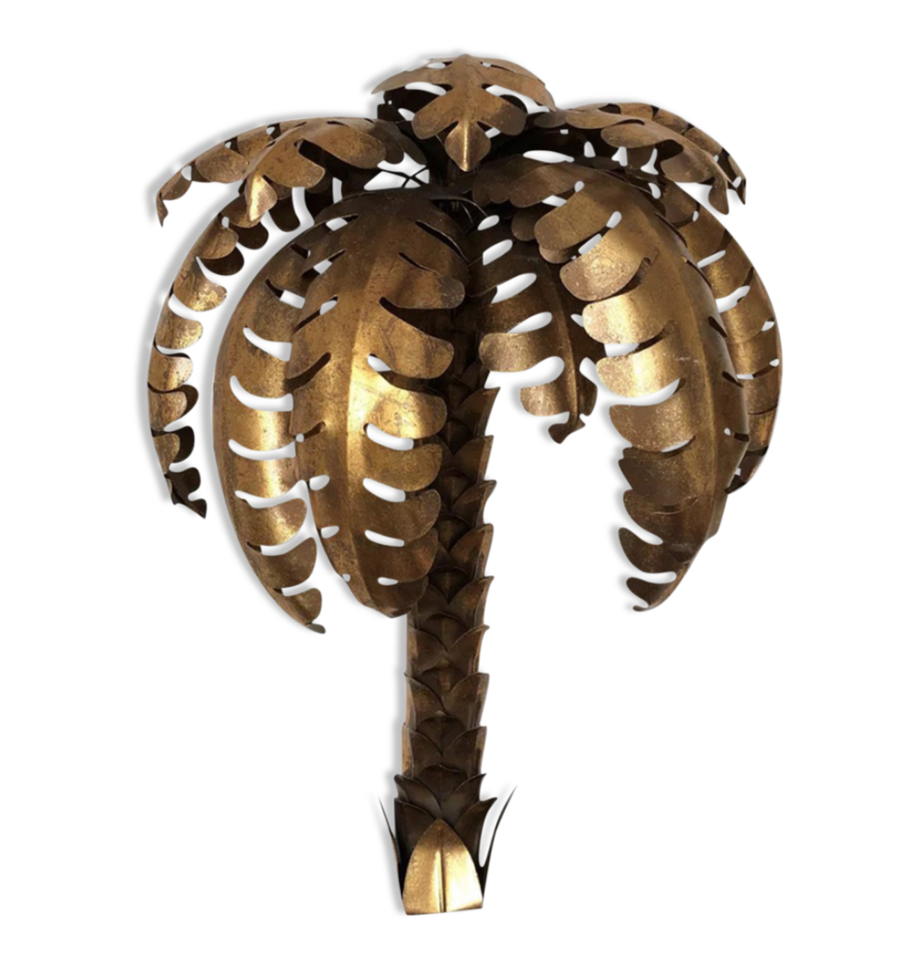 Palm wall lamp Golden Metal Year 70's