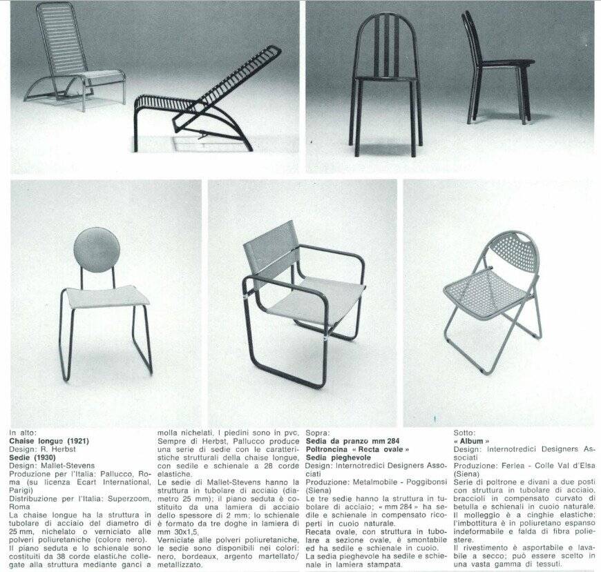 6 Chairs Design by Robert Mallet-Stevens (design from 1930) Production Pallucco Rome On License Ecart