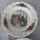 6 plates dessert H.Loux Sarreguemines Obernai