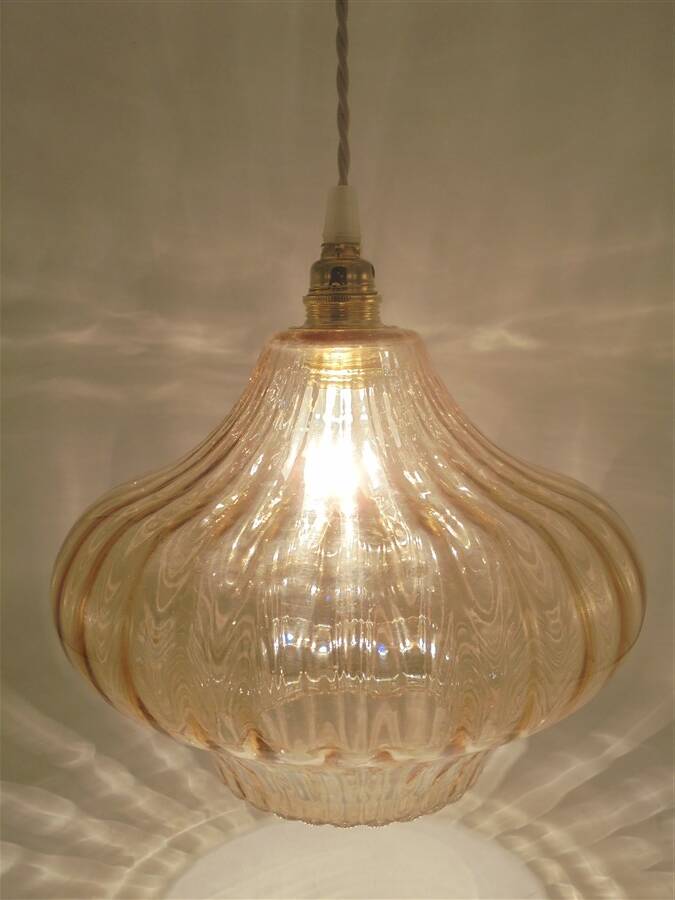 Gold glass pendant light