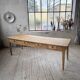 Pine and oak farmhouse table with multiple drawers, communal type, 240cm.