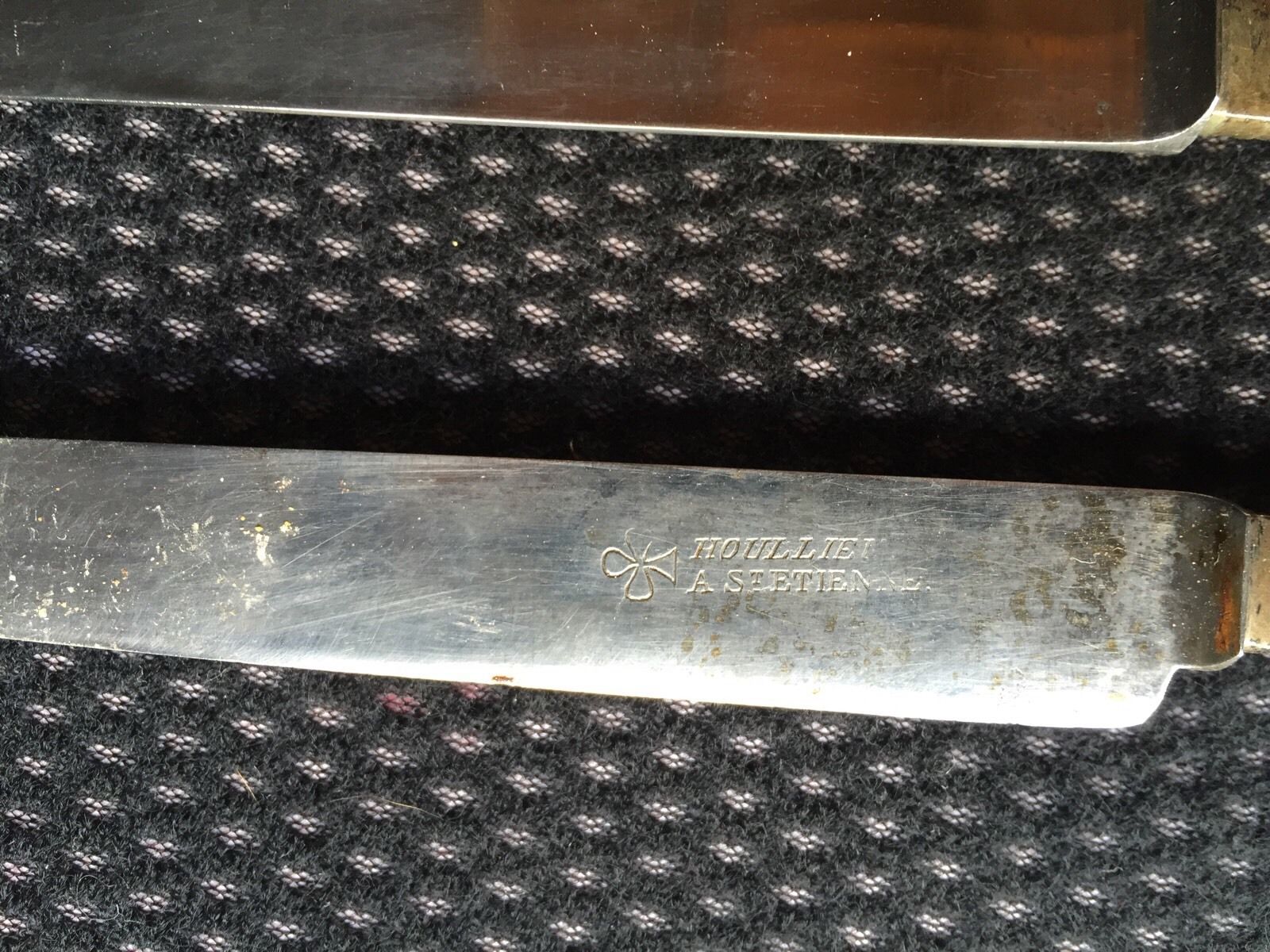 Set of 8 19th-century monogrammed mother-of-pearl handles