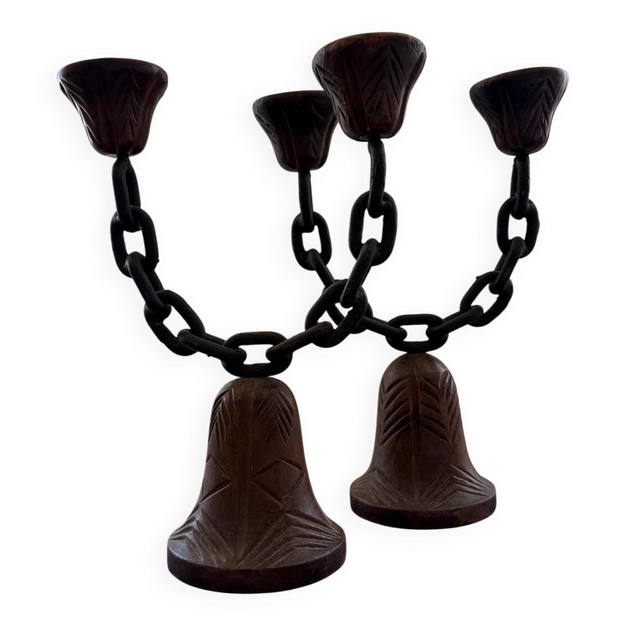 Paire de bougeoirs brutalistes