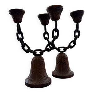 Paire de bougeoirs brutalistes
