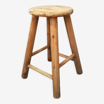 Raw pine stool