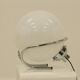 Lampe de table globe en chrome et verre blanc, Italie, années 1970