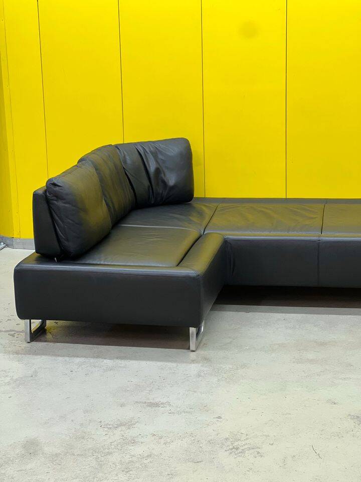 Black Leather De Sede DS-165 Sofa