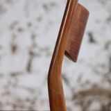 4 Scandinavian Fristho Franeker chairs in teak and faux leather, 1960.