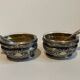 Pair of silver and crystal salt cellars