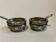 Pair of silver and crystal salt cellars