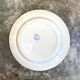 Round dish Hte Boulenger in white and blue iron earth, service "Lavoisier"