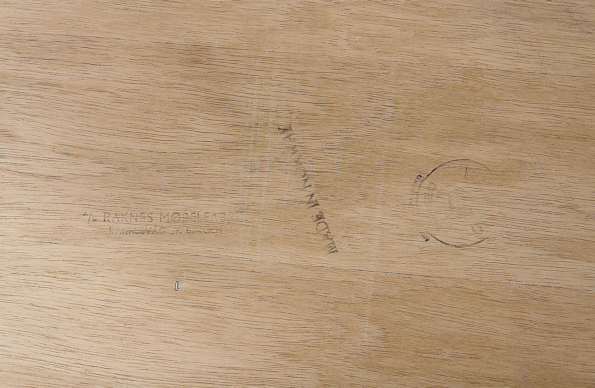 Teak worker, Raknes Møbelfabrik, Bergen Bruksbo, 1960