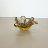 Glass bowl element shell ashtray murano bubble, italy 1970s