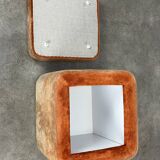 70s suede trunk pouf