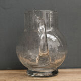 Carafe en verre bullé soufflé