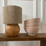 Set of 3 pink vichy bowls