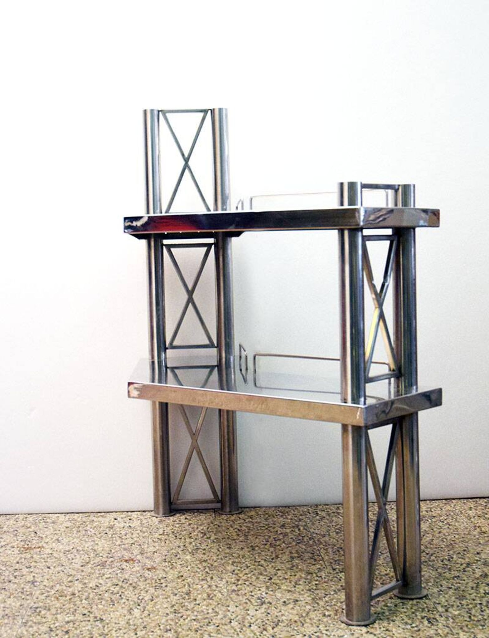 Steel console made in Italy, 1970s