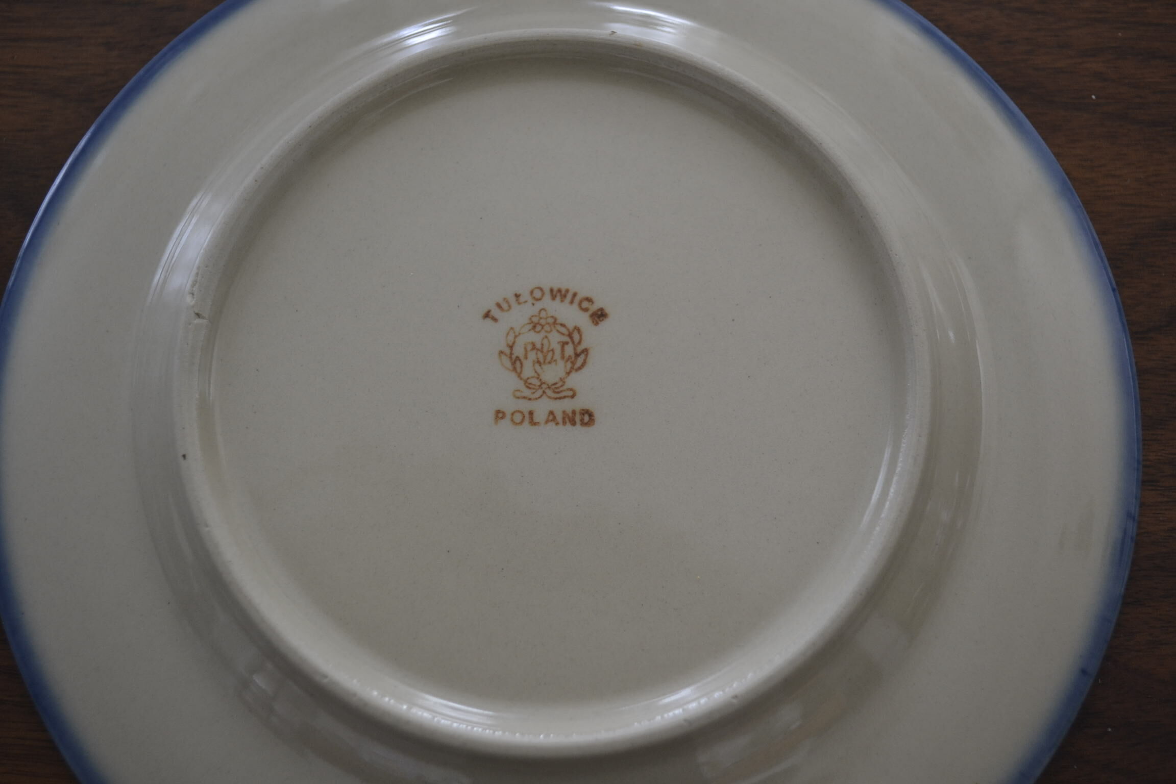 Lot of 6 plates blue speckled Tulowice