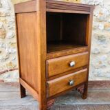 Art Deco bedside, 2 drawers in walnut Circa 40 /50