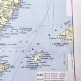 Spain and Portugal vintage map 43x43cm from 1950