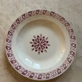 Set of saline hollow plates of iron earth with flowers